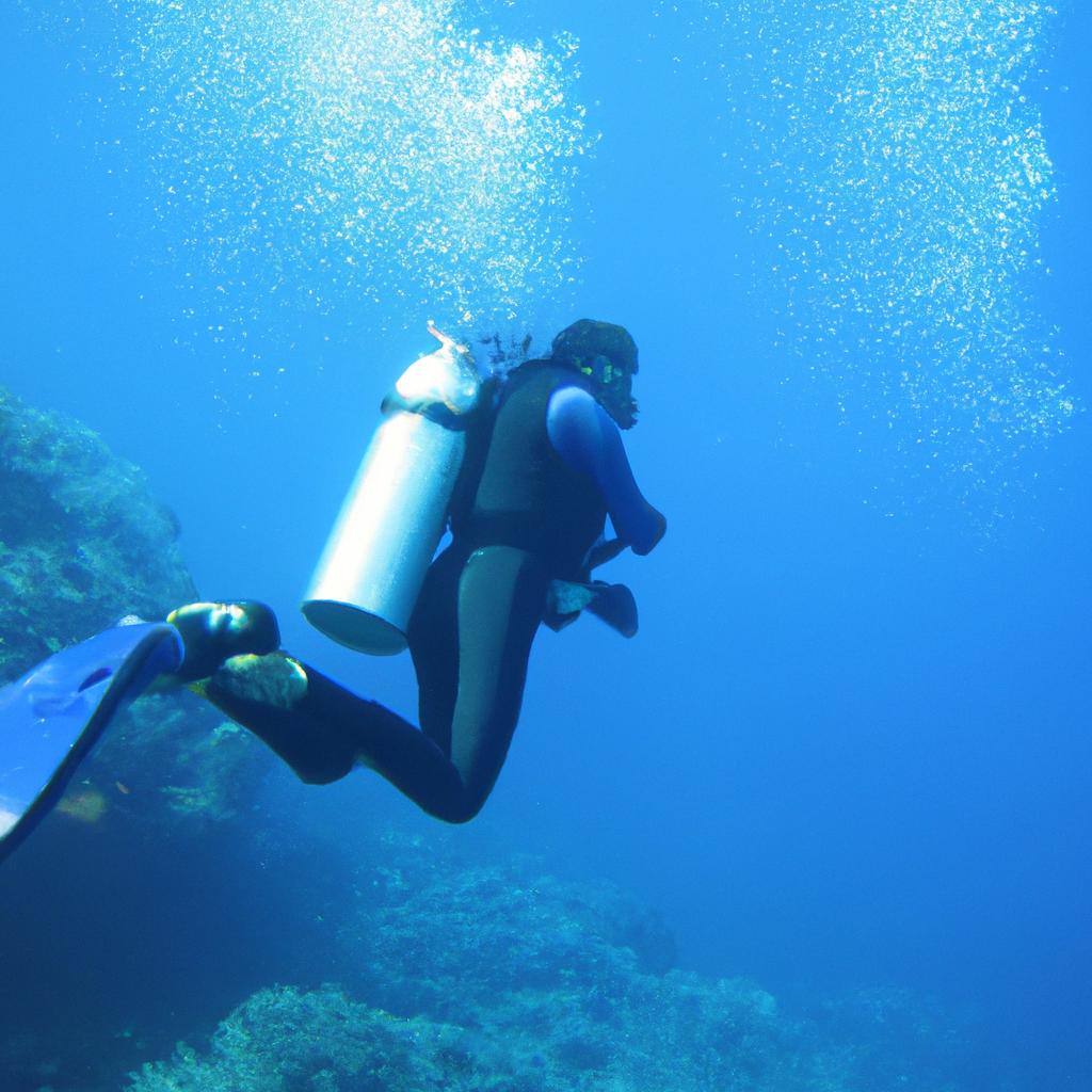 Scuba diver exploring underwater world