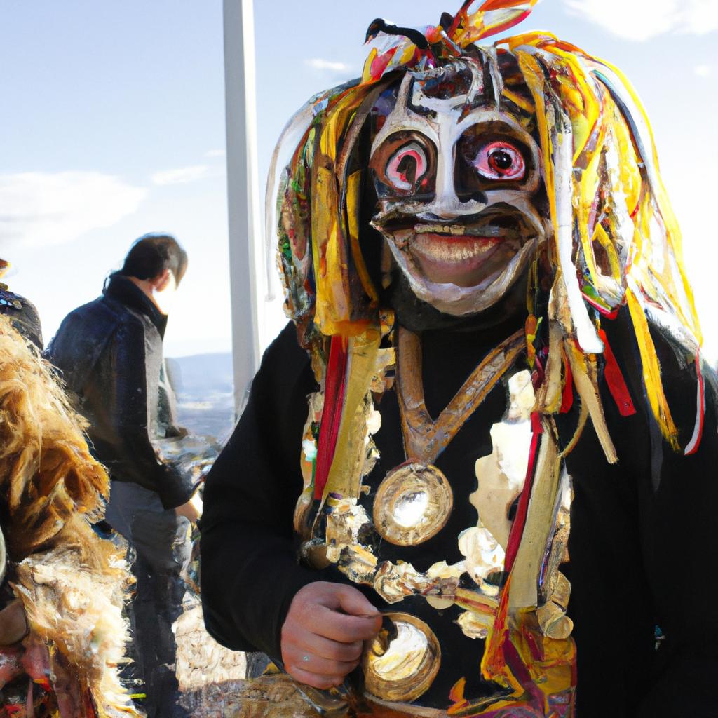 Person participating in cultural festival